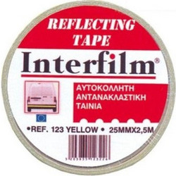 Αυτοκόλλητη αντανακλαστική ταινία 25mm x 2.5 m INTERFILM - Λευκό