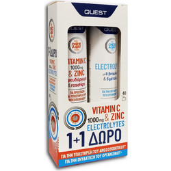 Quest Vitamin C 1000mg & Zinc 20s + Electrolytes 20 Αναβράζοντα Δισκία