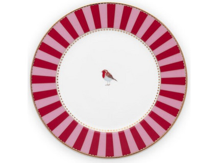 Pip Studio Πιάτο Γλυκού Πορσελάνης Love Birds Red Pink Stripes 51001238 6τμχ