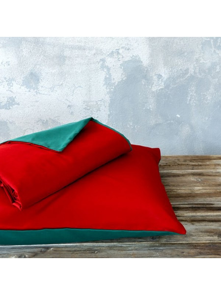 Σετ Παπλωματοθήκη Μονή Abalone Red / Green Nima Home ΚόκκινοΠράσινο 160x240