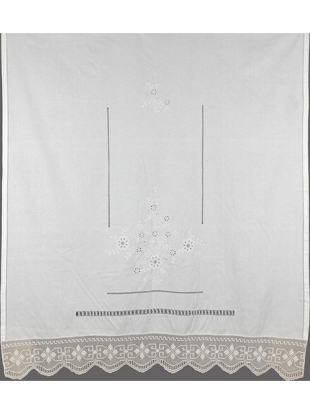 Silk Fashion Κουρτίνα Παραθύρου με Τούνελ & Δαντέλα 150x180 4878S Λευκό