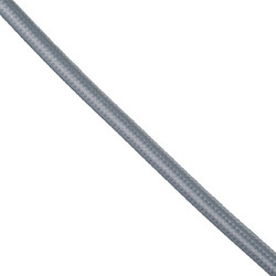 GloboStar(R) 77612 Στρογγυλό Υφασμάτινο Καλώδιο 1m 2 x 0.75mm Ασημί 77612