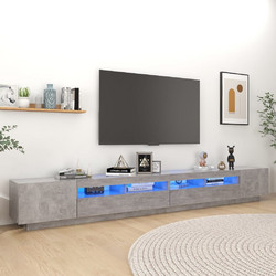 vidaXL Έπιπλο Τηλεόρασης Ξύλινο Γκρι με Φωτισμό Led Μ300xΠ35xΥ40cm 3081928