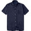 Double Ανδρικό Πουκάμισο Λινό Κοντομάνικο Slim Fit Navy Μπλε GS-538S