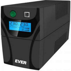 Ever Easyline UPS Line Interactive 650VA 360W Καθαρού Ημιτόνου με 2 Πρίζες