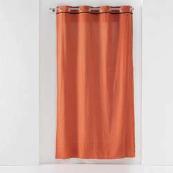 Κουρτίνες, περσίδες Douceur d interieur RIDEAU A OEILLETS 135 x 240 CM COTON LAVE LINETTE TERRACOTTA