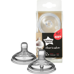 Tommee Tippee Closer To Nature Θηλή Σιλικόνης για Μπιμπερό 6m+ Υ-Cut 2τμχ