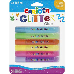 Κόλλα Glitter Fluo Σετ 6τμχ 10,5ml CARIOCA 96-408 - CARIOCA - 96-408