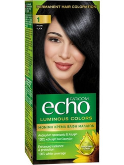 Farcom Echo 1 Μαύρος Έβενος Μόνιμη Βαφή Μαλλιών 60ml