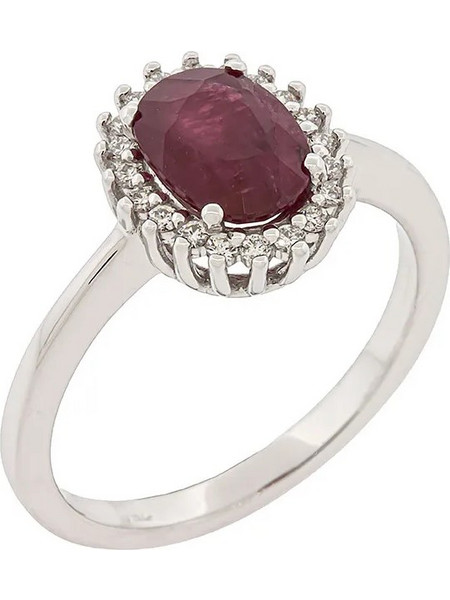 Million Diamonds Γυναικείο Δαχτυλίδι Ροζέτα από Λευκόχρυσο 18K με Ρουμπίνι RL16480