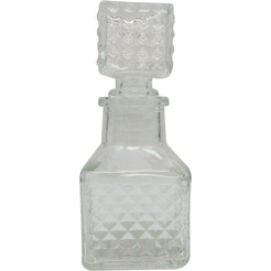 Γυάλινη διάφανη τετράγωνη φιάλη 11x4,5 cm - 50ml