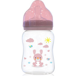Lorelli Πλαστικό Μπιμπερό με Θηλή Σιλικόνης 0m+ Bunny Blush Pink 250ml