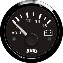 Βολτόμετρο Μαύρο Inox 8-16V