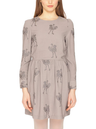 Pepaloves Barbara Mini Καθημερινό Φόρεμα Γκρι 108484