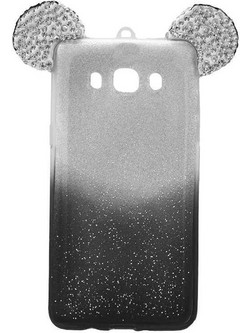 Back Cover Σιλικόνης Glitter Ears As Mickey Samsung Galaxy J3 2016 Μαύρο