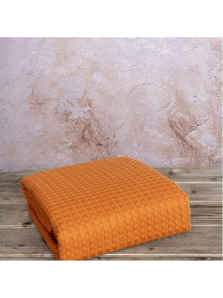 Κουβέρτα Πικέ Μονή Nima Habit Deep Orange 160x240