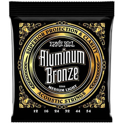 Ernie Ball 2566 Aluminum Σετ 6 Χορδές Ακουστικής Κιθάρας Bronze 12-54" Medium Tension