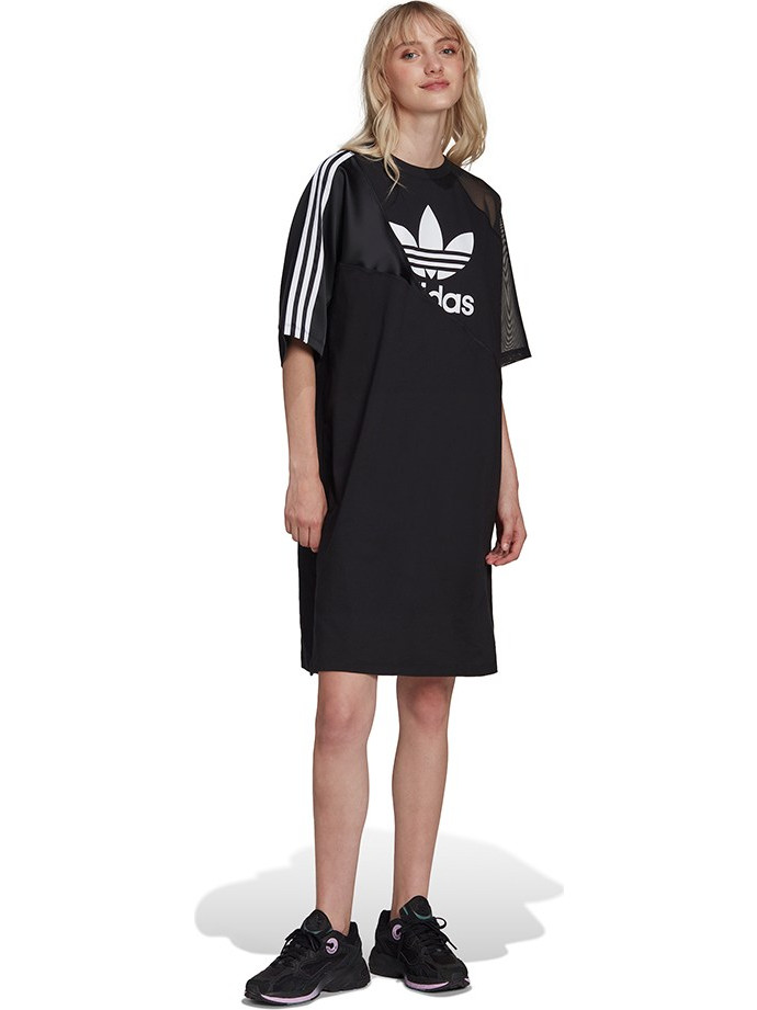 Adidas Adicolor Split Trefoil Mini Καλοκαιρινό Αθλητικό Φόρεμα Μαύρο HC0637