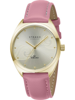 Strand by Obaku Γυναικείο Ρολόι με Ροζ Δερμάτινο Λουράκι S719LXGGRP