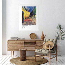 ΑΦΙΣΑ WALL-DESIGN CAFE TERRACE AT NIGHT-VAN GOGH 49516 (PVC/PLEXIGLASS ΑΣΠΡΗ ΚΟΡΝΙΖΑ) 20x30cm