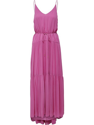 Only Merle Maxi Καλοκαιρινό Καθημερινό Φόρεμα Φούξια 15255183