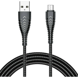 Veger V103 Καλώδιο Φόρτισης και Δεδομένων Micro USB 1.2m - Μαύρο