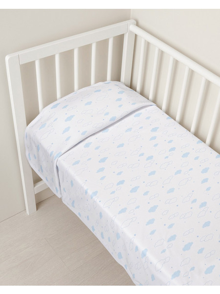 Prenatal Clouds Κουβέρτα Αγκαλιάς Βαμβακερή 75x85 Λευκή
