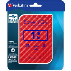 Verbatim Store 'n' Go Portable 1TB Εξωτερικός Σκληρός Δίσκος HDD 2.5" USB 3.0 Red