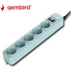 GEMBIRD POWER CUBE SURGE PROTECTOR 5 SOCKETS 1.8m WHITE SPG3B6C