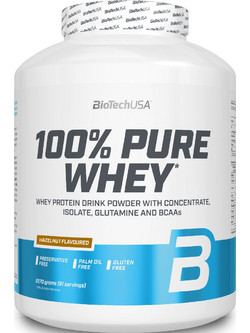 Biotech USA 100% Pure Whey Hazelnut Πρωτεΐνη Ορού Γάλακτος Γράμμωσης Χωρίς Γλουτένη 2.27kg
