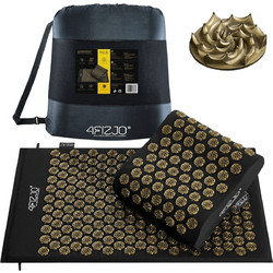4FIZJO Accupressure Mat / Στρώμα Βελονισμού Με Μαξιλαράκι Black/Gold (68x42) - 3881