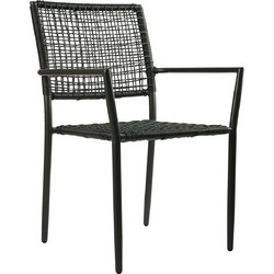 Varossi Sati Πολυθρόνα Κήπου Rattan Μαύρη 900-256