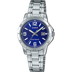Casio Γυναικείο Ρολόι με Ασημί Μεταλλικό Μπρασελέ LTP-V004D-2B