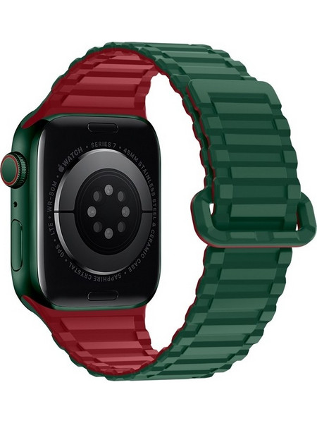 Hoco WA06 Flexible Military Pattern Λουράκι Σιλικόνης Green / Red (Apple Watch 42 / 44 / 45mm)