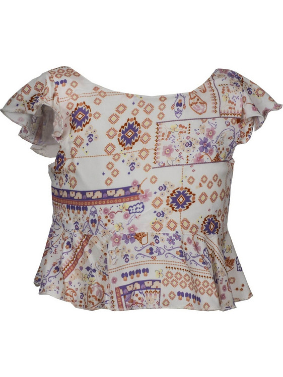 M&B Παιδικό Crop Top Κοντομάνικο Λευκό 1706