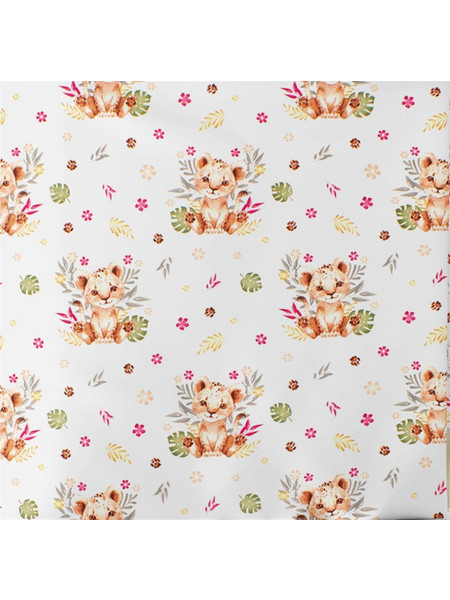 Dimcol Lion Cub 530 Βρεφικό Σεντόνι Λίκνου Βαμβακερό 80x110 Beige