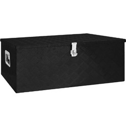 vidaXL Κουτί Αποθήκευσης Μαύρο 100x55x37 εκ. από Αλουμίνιο 152257