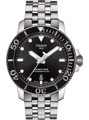 Tissot Seastar 1000 Ανδρικό Ρολόι Αυτόματο με Ασημί Μεταλλικό Μπρασελέ T120.407.11.051.00