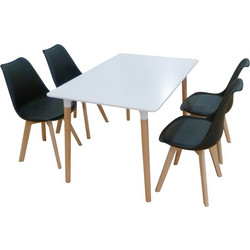 Σετ Τραπεζαρίας Logan Plus Black Randy 5τμχ 120Χ80X72εκ. ZITA PLUS 20.9906