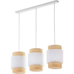TK Lighting Boho 6531 Κρεμαστό Φωτιστικό Οροφής Ράγα Τρίφωτο Λευκό