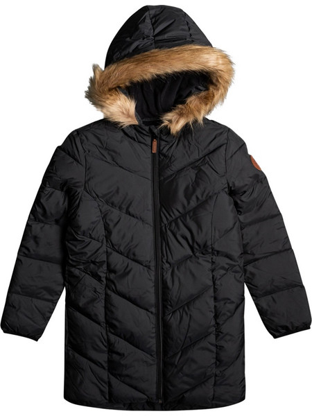 Roxy Παιδικό Μπουφάν Χειμωνιάτικο Puffer Μαύρο ERGJK03095-KVJ0