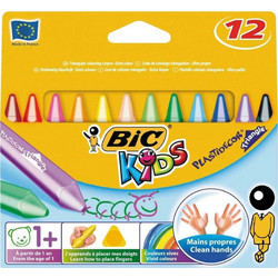 Bic Kids Plastidecor Triangle Κηρομπογιές Σετ 12τμχ