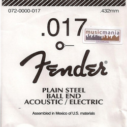 Fender Χορδή Ηλεκτρικής / Ακουστικής Κιθάρας Plain Steel 17"
