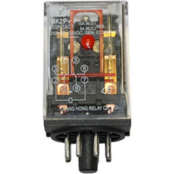 Ρελέ τύπου λυχνίας 24V DC με 8 πόδια 2 επαφές LED & TEST μπουτόν - 11-2240