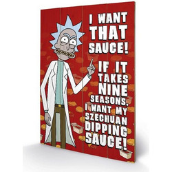 RICK & MORTY - Wood Print 40X59 - Szechuan Sauce