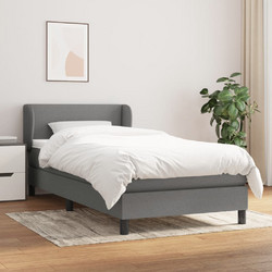 vidaXL Κρεβάτι Boxspring με Στρώμα Υφασμάτινο Σκούρο Γκρι 100x200cm 3126062