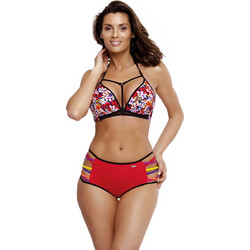 Marko Bkini Set Bikini Set Τριγωνάκι με Ενίσχυση Ψηλόμεσο Κόκκινο Πολύχρωμο M-504-128740