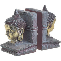 Βιβλιοστάτης Σετ 2 τεμ Βούδας Polyresin 24x10x16εκ Inart