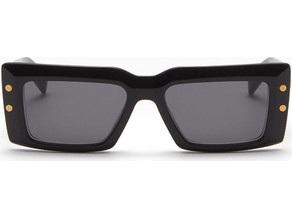 Balmain BPS145A Black Γυναικεία Γυαλιά Ηλίου Ορθογώνια Κοκάλινα Μαύρα με Μαύρο Polarized Φακό