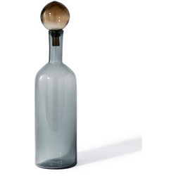 Διακοσμητικό Μπουκάλι Γυάλινο Bubbles and Bottles Μπλε/ Καφέ O13 x H44cm /Stopper size O9 x H12 cm, POLSPOTTEN